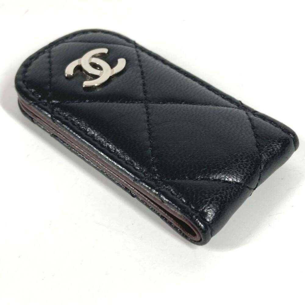 CHANEL Black Lambskin Leather Logo Wallet - Picture 3 of 10